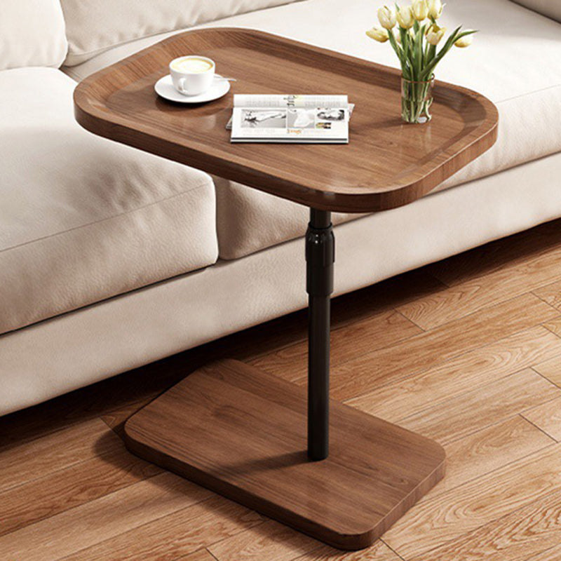 Modern Minimalist Rectangular Density Board Iron End Table 1-Tier Movable For Living Room