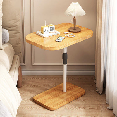 Modern Minimalist Rectangular Density Board Iron End Table 1-Tier Movable For Living Room