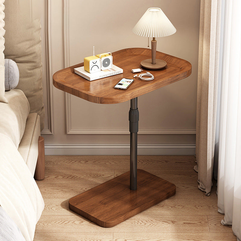 Modern Minimalist Rectangular Density Board Iron End Table 1-Tier Movable For Living Room