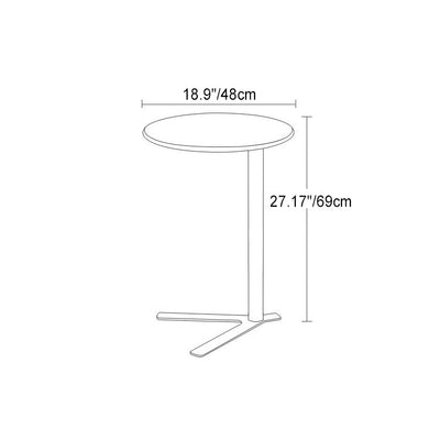 Modern Minimalist V-Shaped Top Round Iron End Table For Living Room