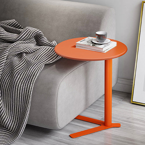 Modern Minimalist V-Shaped Top Round Iron End Table For Living Room