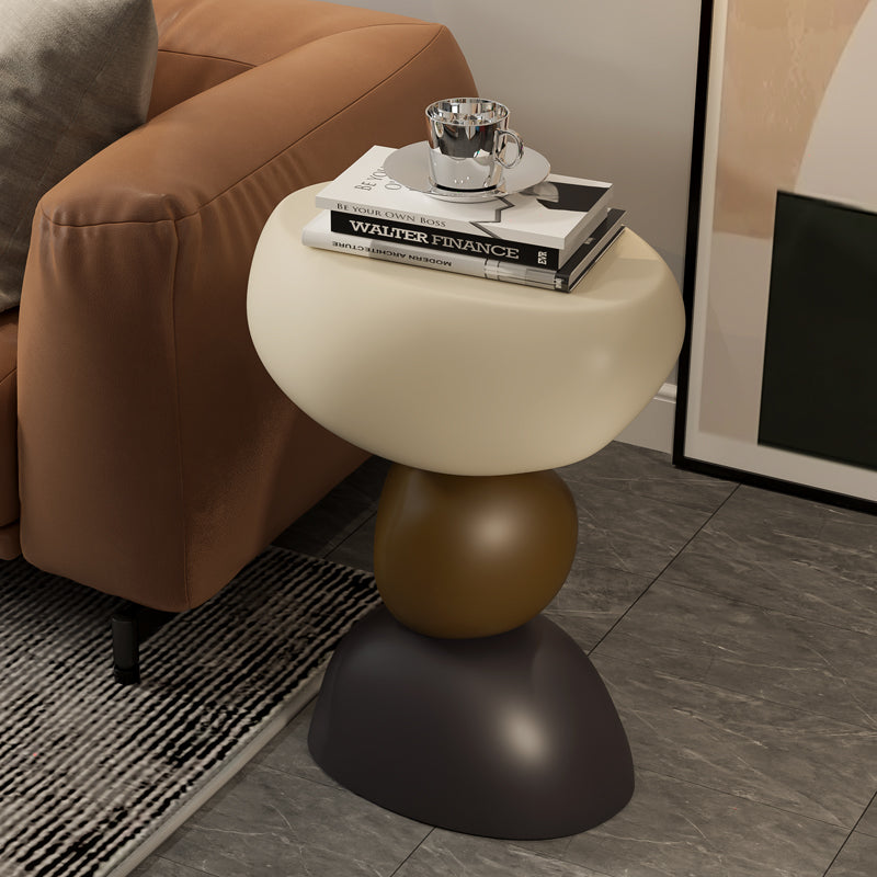 Contemporary Creative Round Resin End Table 1-Tier For Living Room