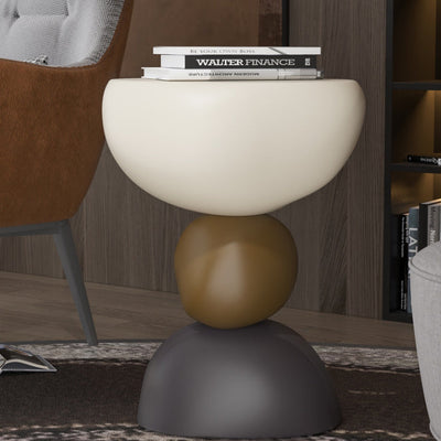 Contemporary Creative Round Resin End Table 1-Tier For Living Room