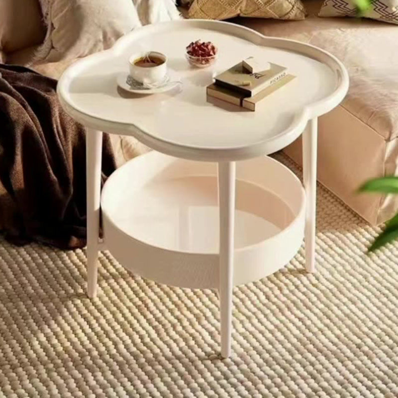 Modern Minimalist Cloud Shape Tabletop PP Iron Coffee Table 2-Tier For Living Room