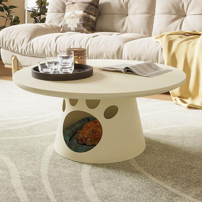 Contemporary Creative Round Board Iron Cat Nest Coffee Table 1-Tier For Living Room