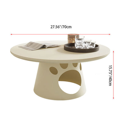 Contemporary Creative Round Board Iron Cat Nest Coffee Table 1-Tier For Living Room