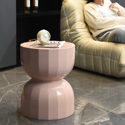 Contemporary Creative Geometric Hourglass ABS End Table For Living Room