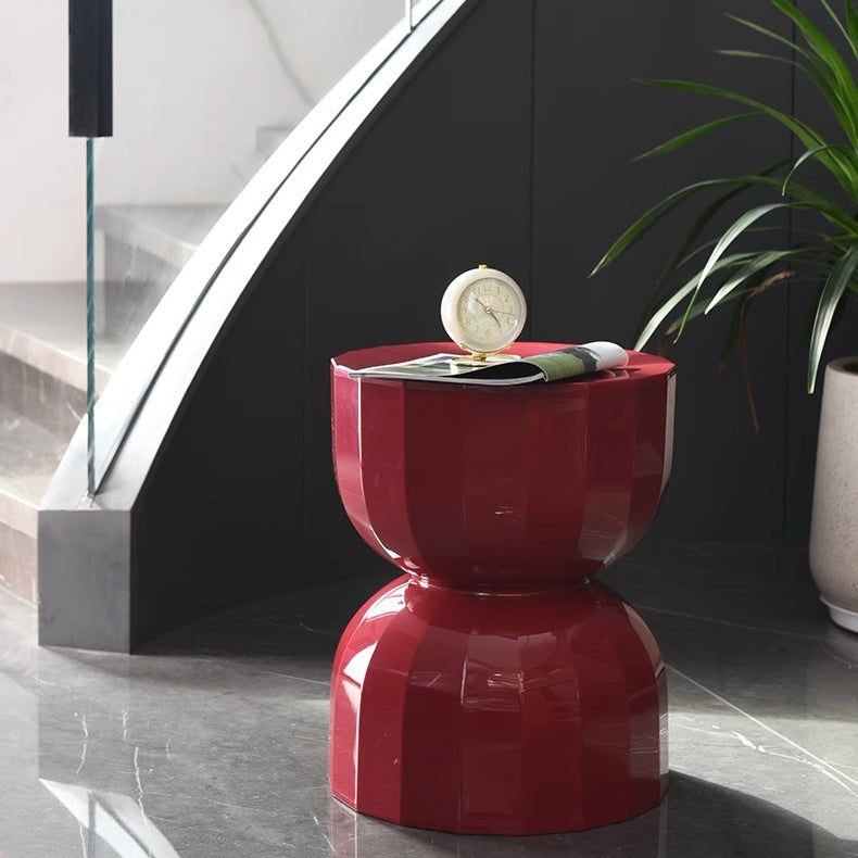 Contemporary Creative Geometric Hourglass ABS End Table For Living Room