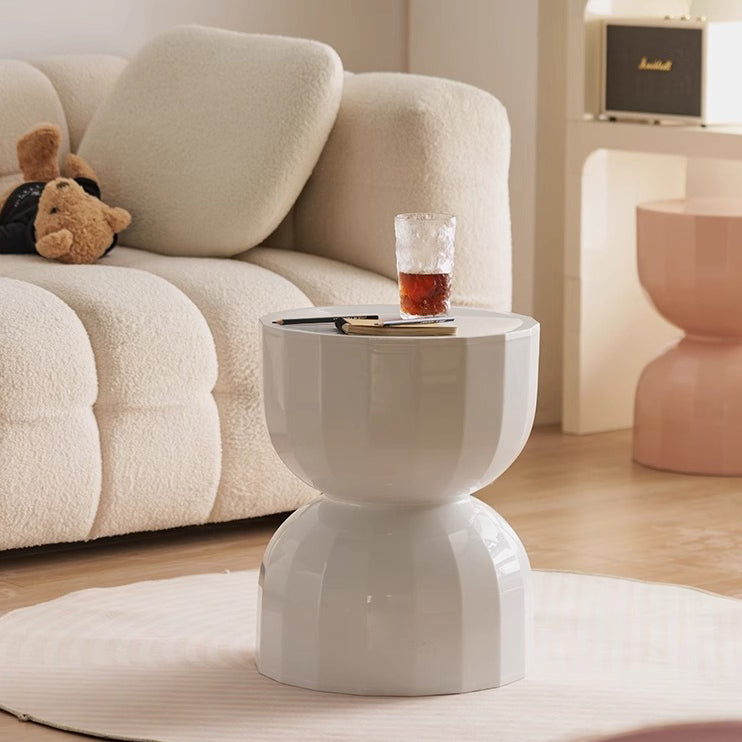 Contemporary Creative Geometric Hourglass ABS End Table For Living Room