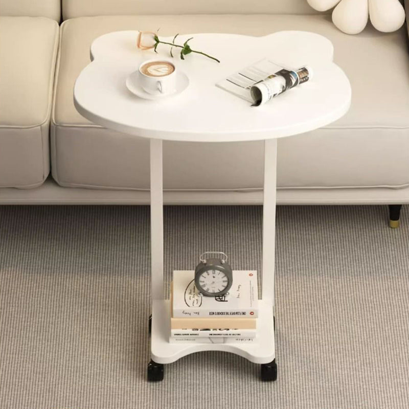 Modern Minimalist Removable Bear Shape Density Board Carbon Steel End Table 2-Tier For Living Room