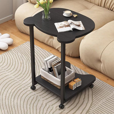 Modern Minimalist Removable Bear Shape Density Board Carbon Steel End Table 2-Tier For Living Room