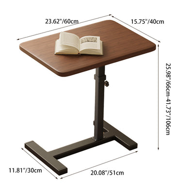 Modern Minimalist Removable Foldable Rectangular Density Board End Table 1-Tier For Living Room