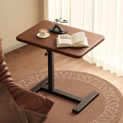 Modern Minimalist Removable Foldable Rectangular Density Board End Table 1-Tier For Living Room