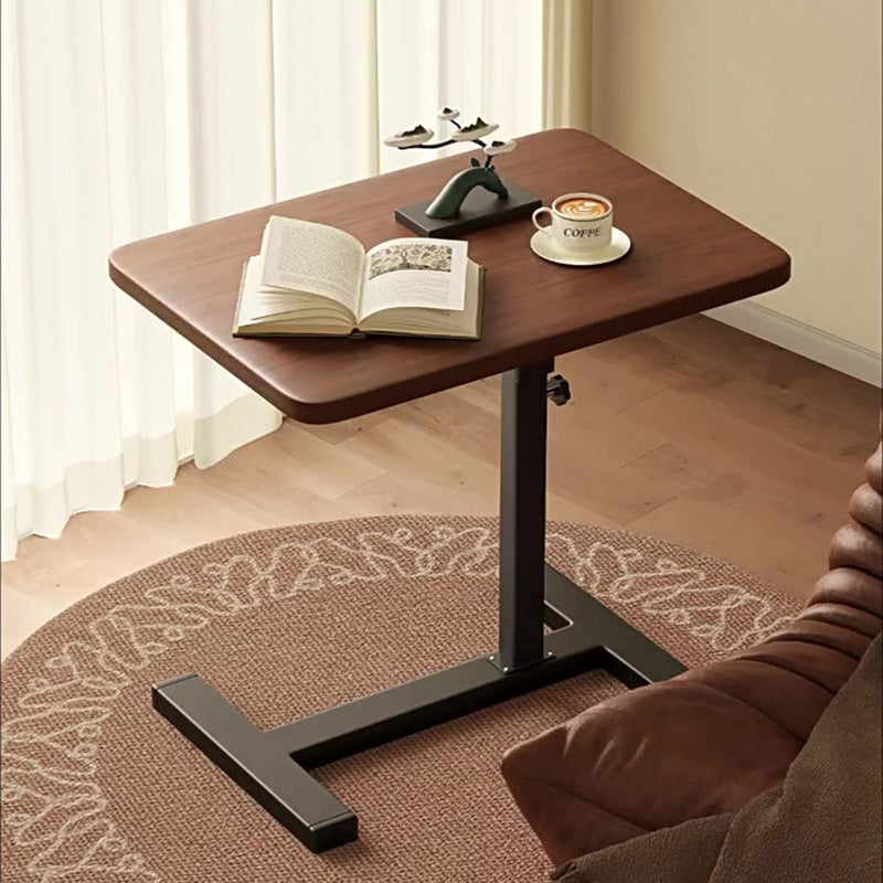 Modern Minimalist Removable Foldable Rectangular Density Board End Table 1-Tier For Living Room