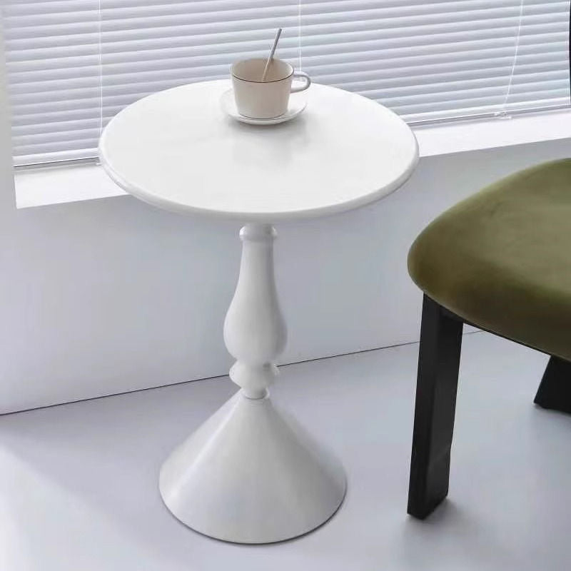 Modern Minimalist Round Cylinder Cone Iron Side Table 1-Tier For Living Room