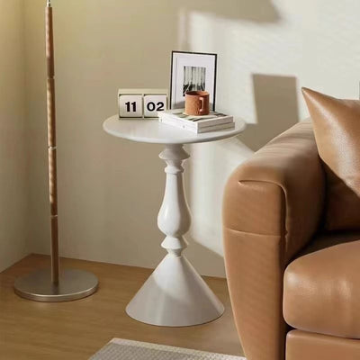 Modern Minimalist Round Cylinder Cone Iron Side Table 1-Tier For Living Room