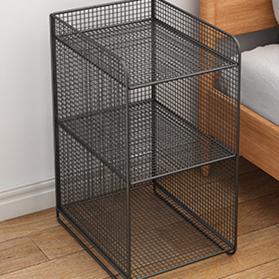 Modern Minimalist Rectangular Lattice Mesh Iron Side Table 3-Tier For Living Room