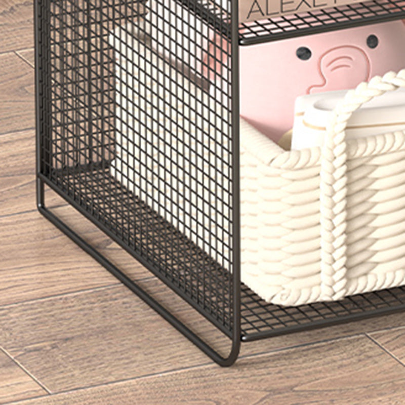 Modern Minimalist Rectangular Lattice Mesh Iron Side Table 3-Tier For Living Room