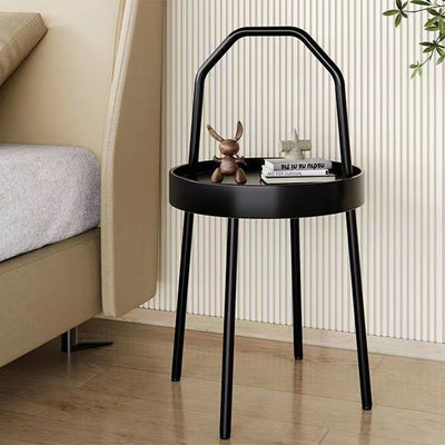 Modern Minimalist Round Arch Long Plastic Carbon Steel Iron Side Table 1-Tier For Living Room