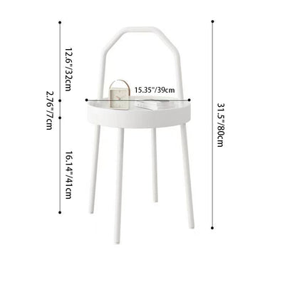 Modern Minimalist Round Arch Long Plastic Carbon Steel Iron Side Table 1-Tier For Living Room