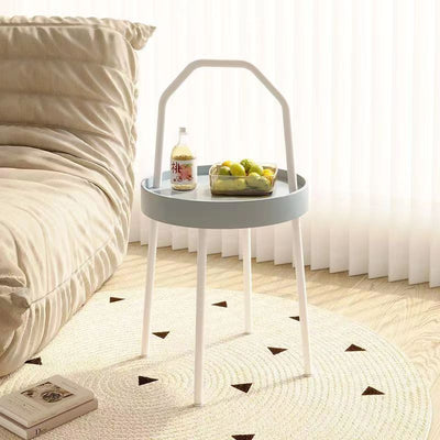 Modern Minimalist Round Arch Long Plastic Carbon Steel Iron Side Table 1-Tier For Living Room