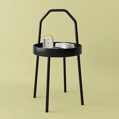 Modern Minimalist Round Arch Long Plastic Carbon Steel Iron Side Table 1-Tier For Living Room