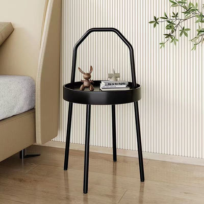 Modern Minimalist Round Arch Long Plastic Carbon Steel Iron Side Table 1-Tier For Living Room