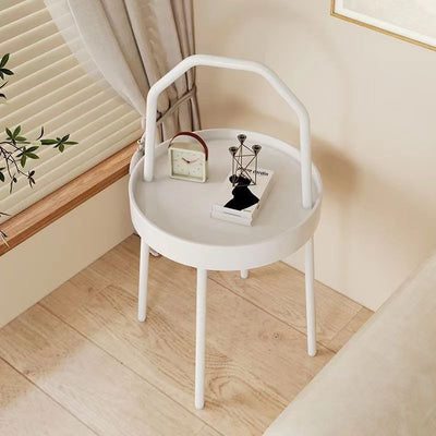 Modern Minimalist Round Arch Long Plastic Carbon Steel Iron Side Table 1-Tier For Living Room