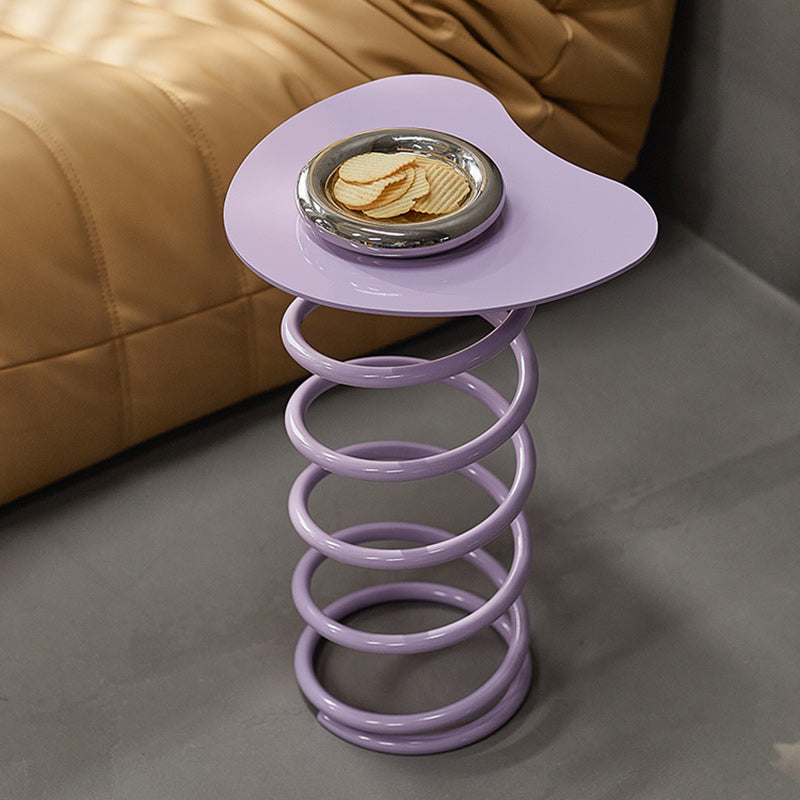 Contemporary Scandinavian Iron Spiral Spring Low Stool For Living Room