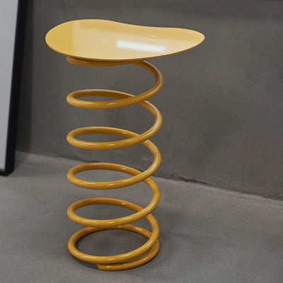 Contemporary Scandinavian Iron Spiral Spring Low Stool For Living Room