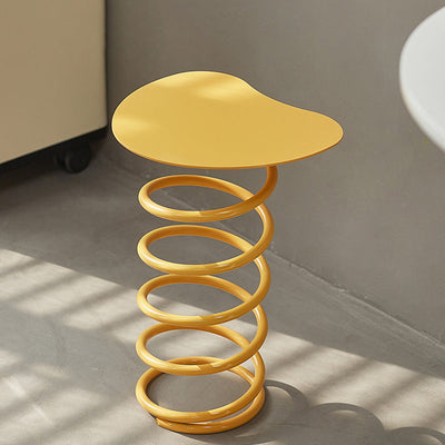 Contemporary Scandinavian Iron Spiral Spring Low Stool For Living Room