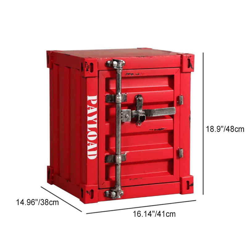 Zeitgenössischer industrieller Eisenbehälter-Nachttisch mit 2 Schränken für das Schlafzimmer 