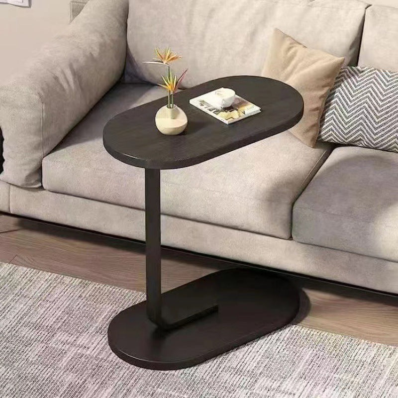 Modern Minimalist Removable Oval Metal Wood End Table For Living Room