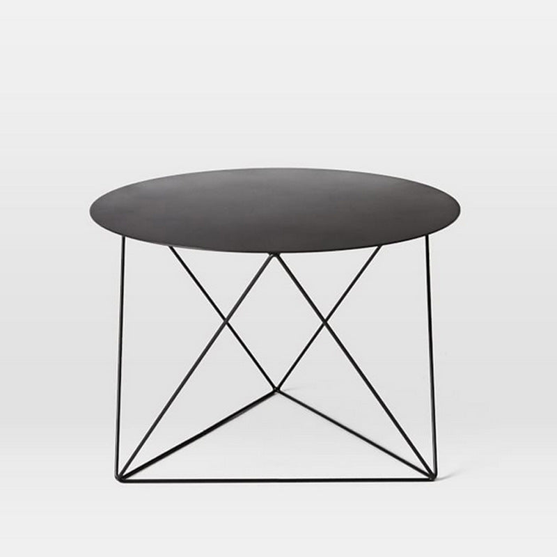 Modern Minimalist Home Round Triangle Legs Iron Coffee Table For Living Room