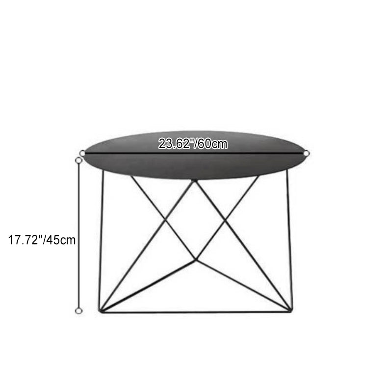 Modern Minimalist Home Round Triangle Legs Iron Coffee Table For Living Room