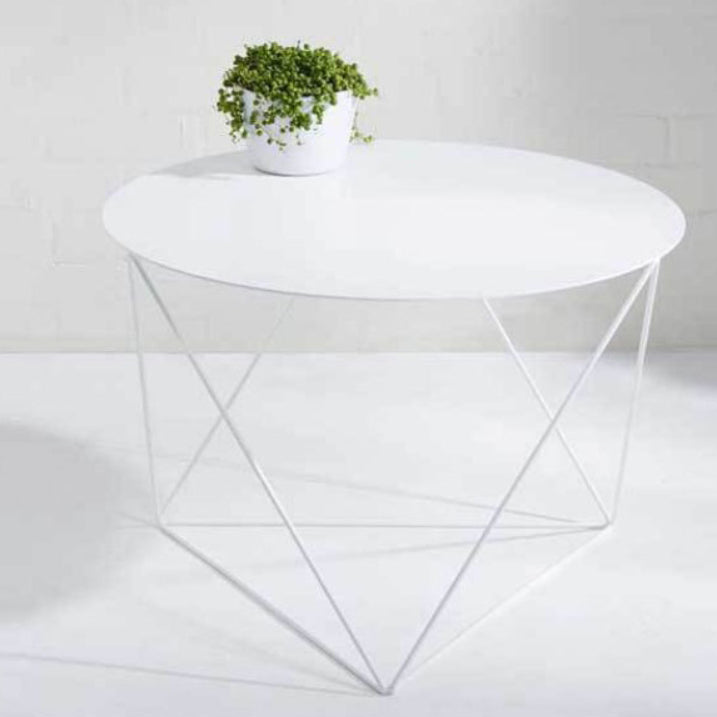 Modern Minimalist Home Round Triangle Legs Iron Coffee Table For Living Room