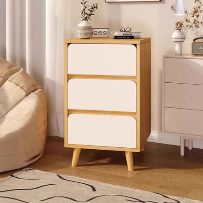 Modern Minimalist Square Rectangular Wood Nightstand 1/2/3 Drawer For Bedroom