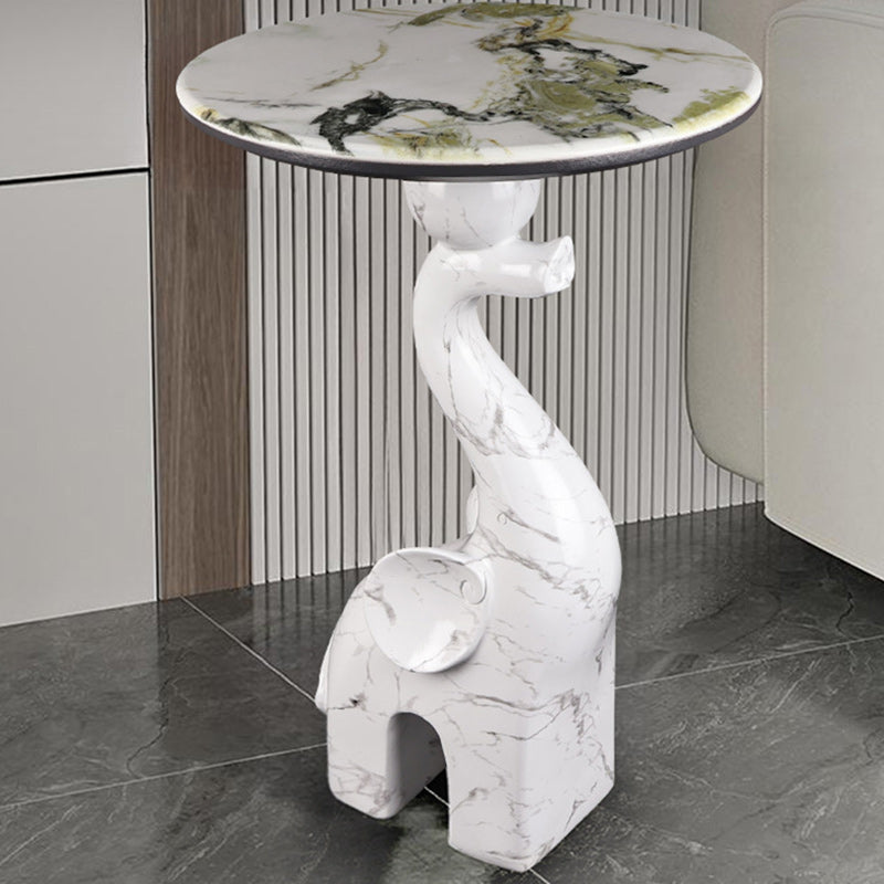 Modern Art Deco Elephant Round Resin Hypercrystalline Rock Coffee Table For Living Room