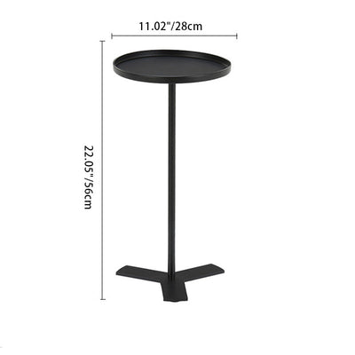 Contemporary Scandinavian Round Triangle Iron Side Table For Living Room