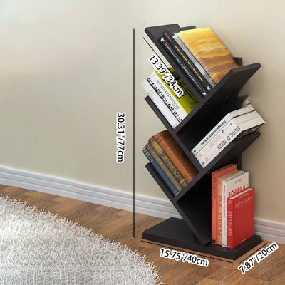 Contemporary Creative Tree Rectangle Wood Bookshelves 5/9 Tier For Home Office