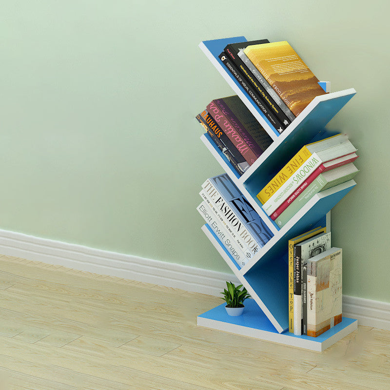 Contemporary Creative Tree Rectangle Wood Bookshelves 5/9 Tier For Home Office