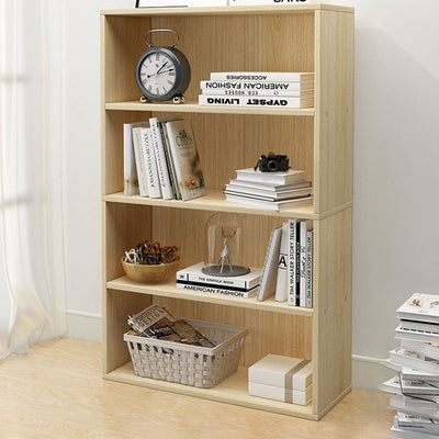 Modern Minimalist Rectangular Wood Bookshelves 2/3/4/5 Tier For Home Office