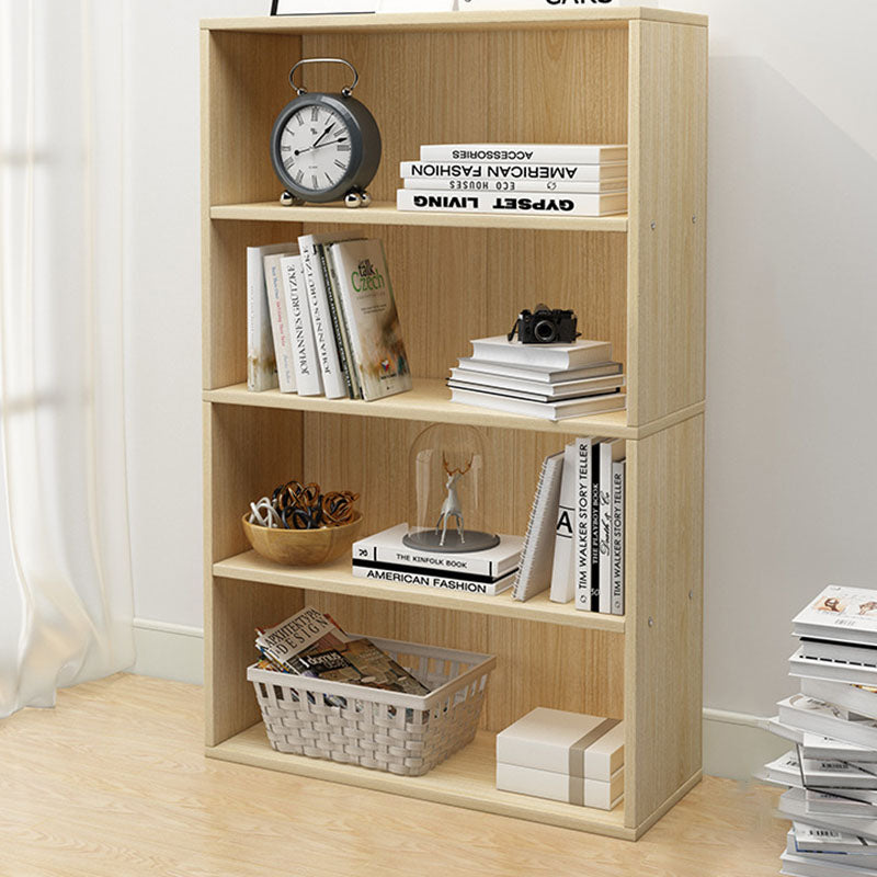 Modern Minimalist Rectangular Wood Bookshelves 2/3/4/5 Tier For Home Office