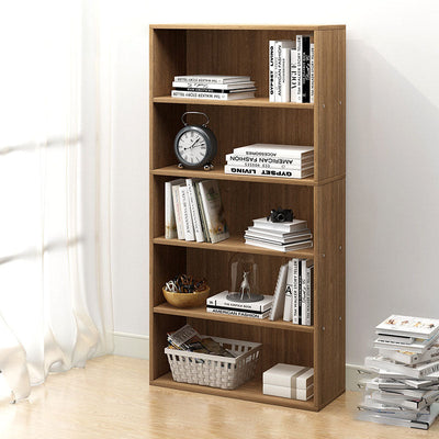 Modern Minimalist Rectangular Wood Bookshelves 2/3/4/5 Tier For Home Office