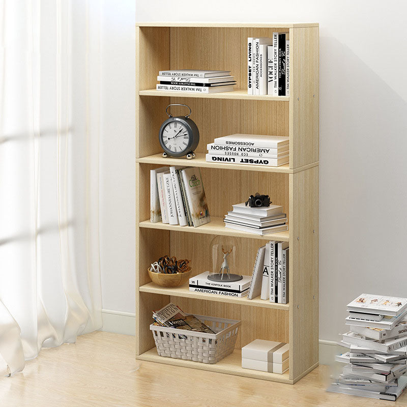 Modern Minimalist Rectangular Wood Bookshelves 2/3/4/5 Tier For Home Office