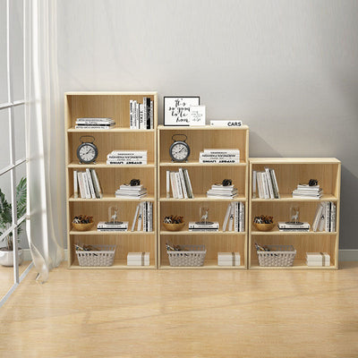 Modern Minimalist Rectangular Wood Bookshelves 2/3/4/5 Tier For Home Office