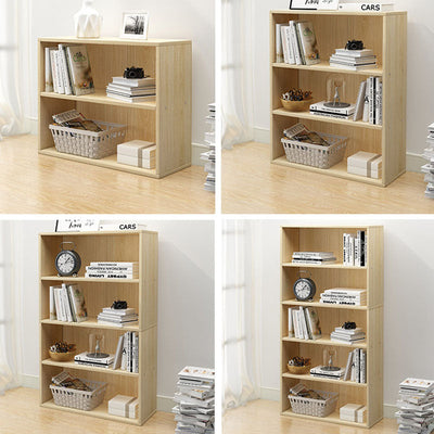 Modern Minimalist Rectangular Wood Bookshelves 2/3/4/5 Tier For Home Office