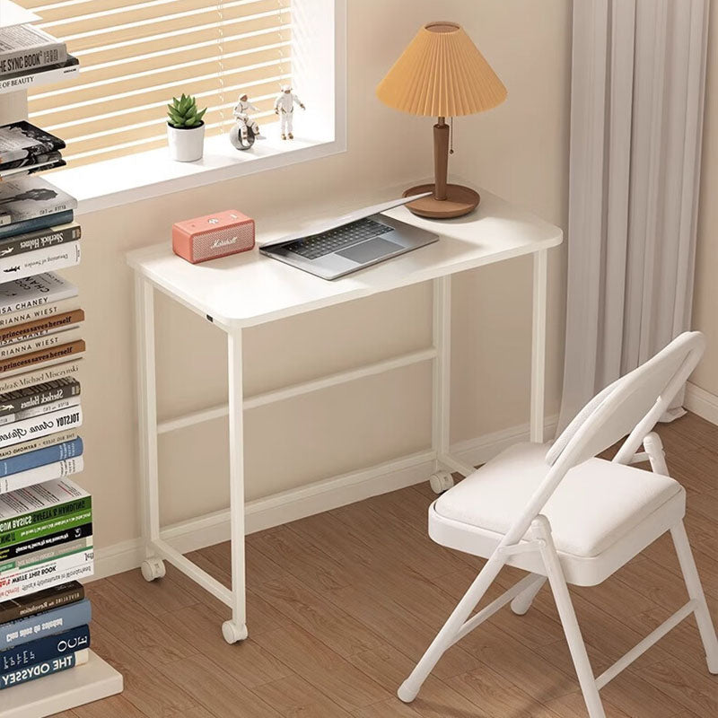 Modern Minimalist Moveable Foldable Rectangular Wood Panel Desk For Home Office