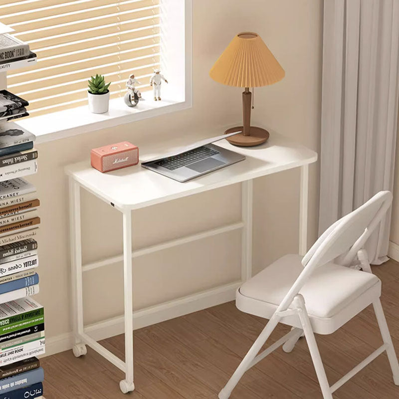 Modern Minimalist Moveable Foldable Rectangular Wood Panel Desk For Home Office