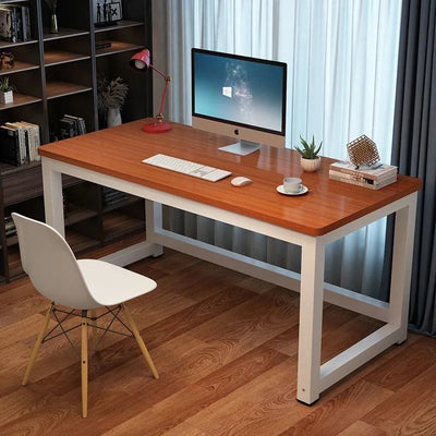 Modern Minimalist Rectangular Grain Plate Steel Desk For Home Office